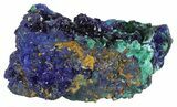 Sparkling Azurite Crystal Cluster with Malachite - Laos #56080-1